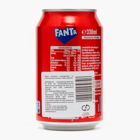 Băutură carbogazoază cu aromă de căpșuni și kiwi, doză 0.33l