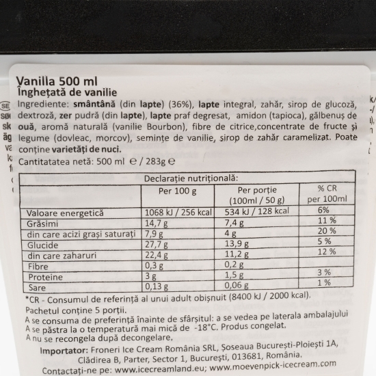 Înghețată de vanilie 250g
