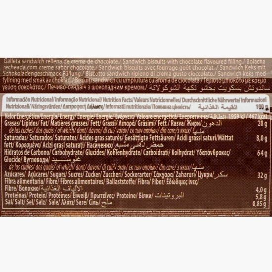 Biscuiți sandwich cu umplutură cu aromă de ciocolată 500g