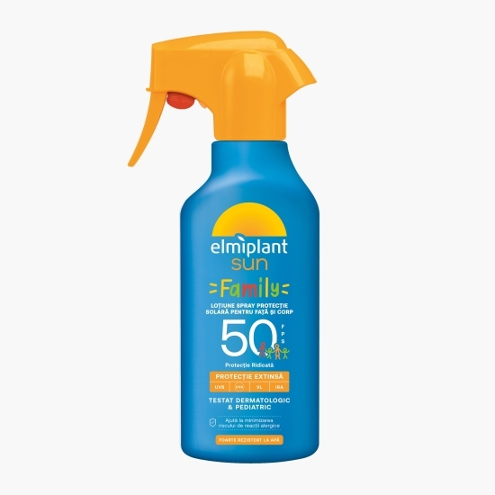 Loțiune spray pentru față și corp cu protecție solară Family SPF 50, 270ml