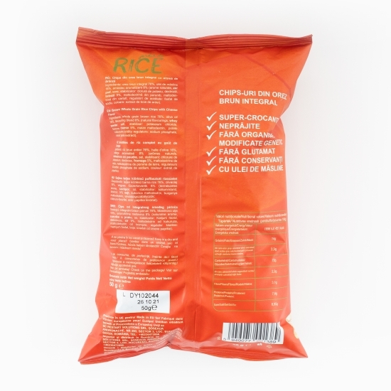Chipsuri din orez brun integral cu aromă de brânză 50g