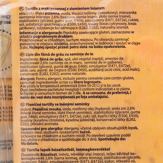 Lipii din făină de grâu cu semințe de in Wraps, 4 buc 245g