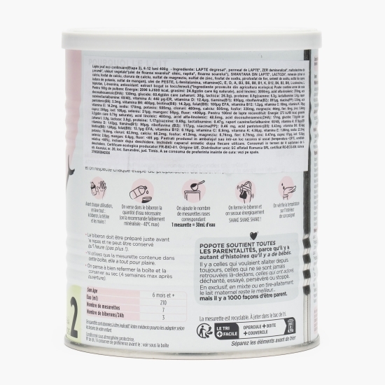 Lapte praf eco continuare (Etapa 2), 6-12 luni, 400g