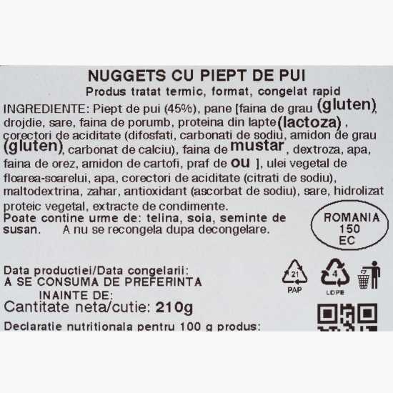 Nuggets cu piept de pui 210g