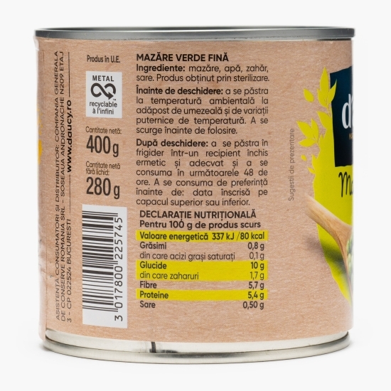 Mazăre verde fină 400g