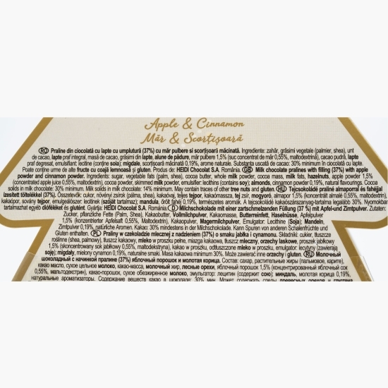 Praline din ciocolată cu lapte, cu măr și scorțișoară 150g
