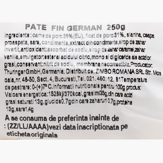 Pate fin german (leberwurst) 250g