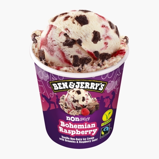 Înghețată vegană Bohemian Raspberry, cu negresă și zmeură, 0.465l 