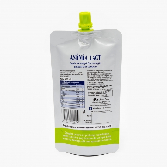 Lapte de măgăriță ecologic pasteurizat 200ml