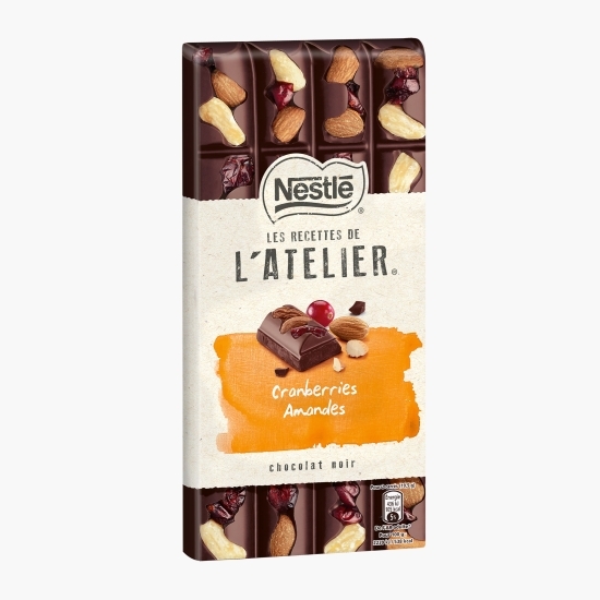 Ciocolată neagră merișoare și migdale 170g
