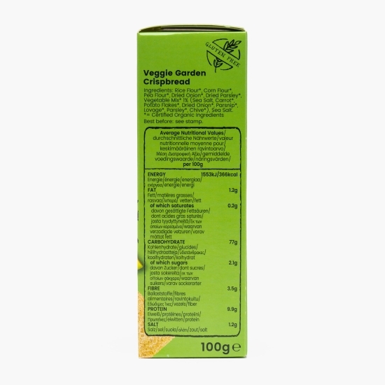 Pâine crocantă eco Veggie Garden, fără gluten 100g