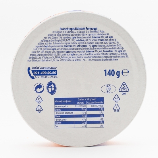 Brânză topită Mixtett Formaggi 140g