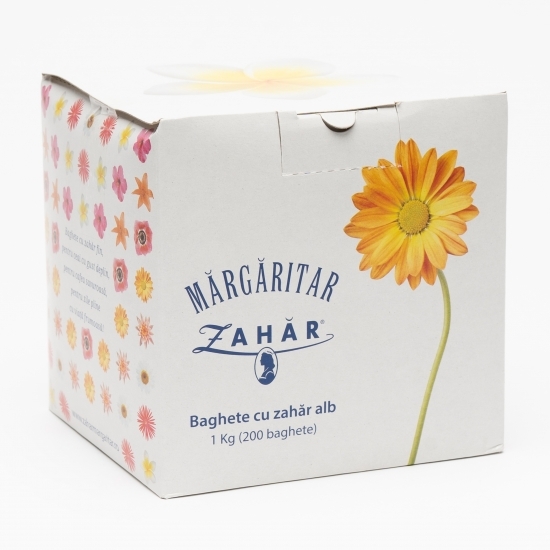 Zahăr alb la plic, 1kg (200 baghete)