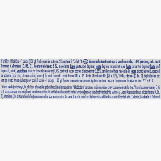 Iaurt cu cireșe și vitamina C 4x100g