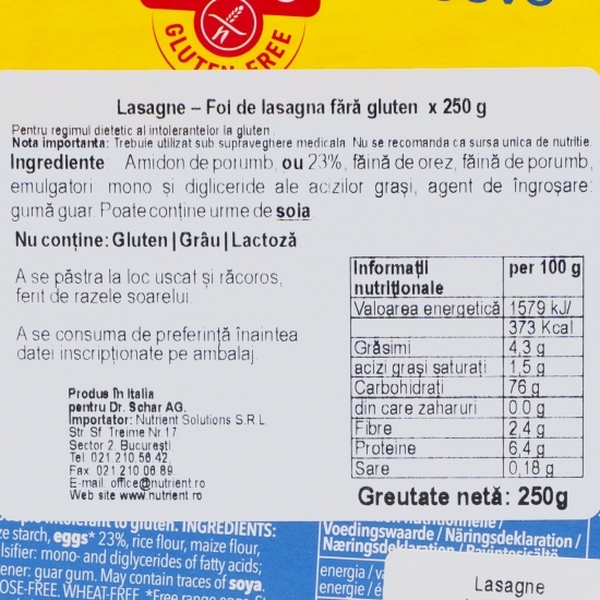 Foi lasagna fără gluten 250g 