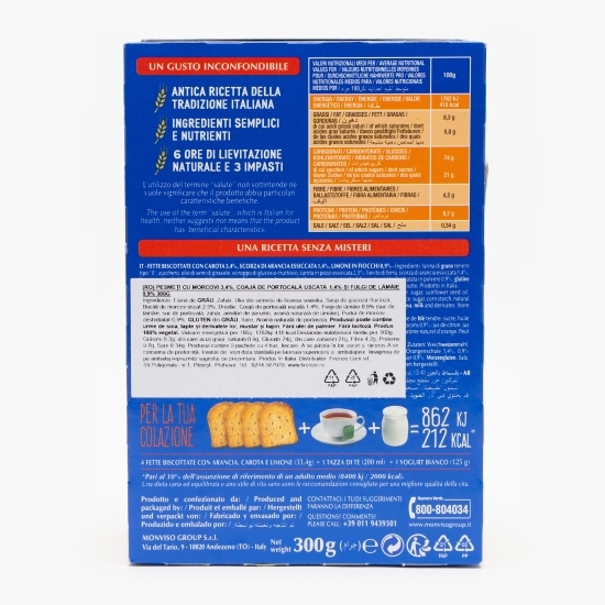 Pâine prăjită cu portocale, morcov, lămâie 300g