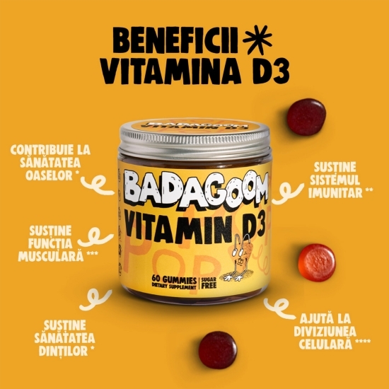Jeleuri gumate cu Vitamina D3, 60 buc