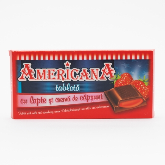 Tabletă de cacao cu cremă de căpșuni 90g  