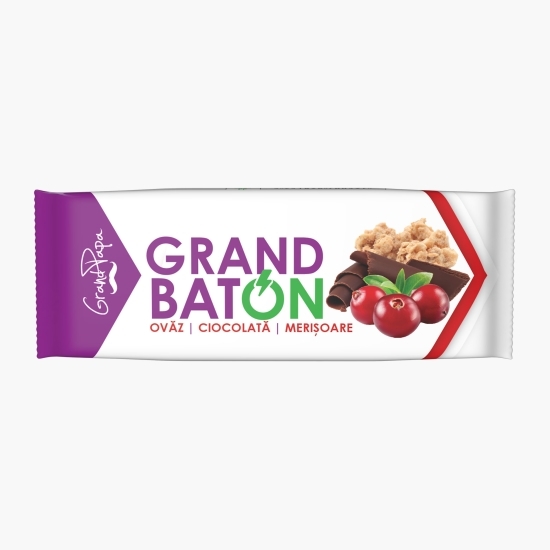 Baton cu ovăz, ciocolată și merișoare 58g
