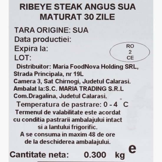 Ribeye steak Angus SUA, maturat 30 de zile 300g