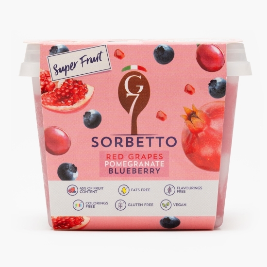 Sorbet de rodie, struguri roșii, afine 270g