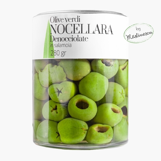 Măslinescu - Măsline verzi Nocellara în saramură fără sâmburi, 280g