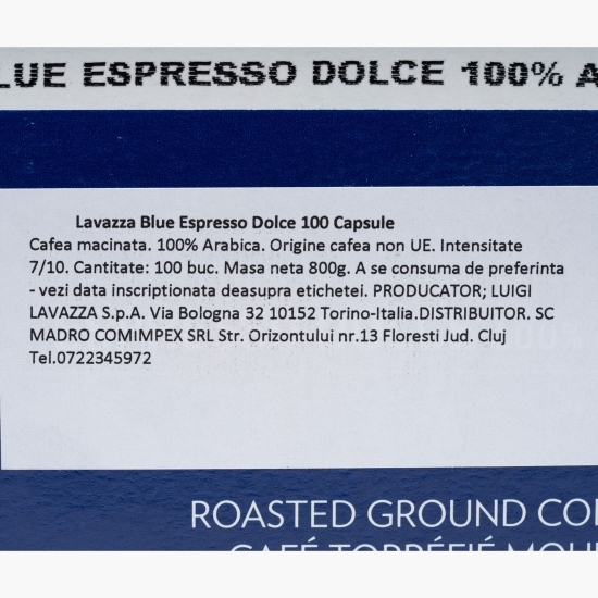 Blue Espresso Dolce, 100 băuturi, capsule cafea 