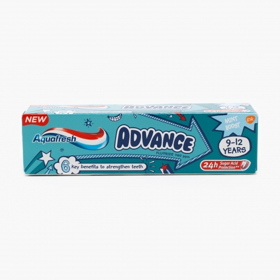 Pastă de dinți cu fluor Advance pentru copii, 9-12 ani, 75ml