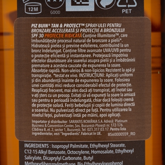 Ulei spray pentru bronzare accelerată și protecția bronzului SPF 30, 150ml