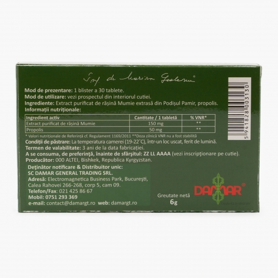 Extract purificat de rășină cu propolis 30 tablete