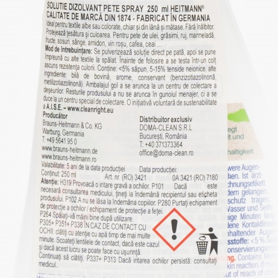 Soluție îndepărtarea petelor Spray 0.25l