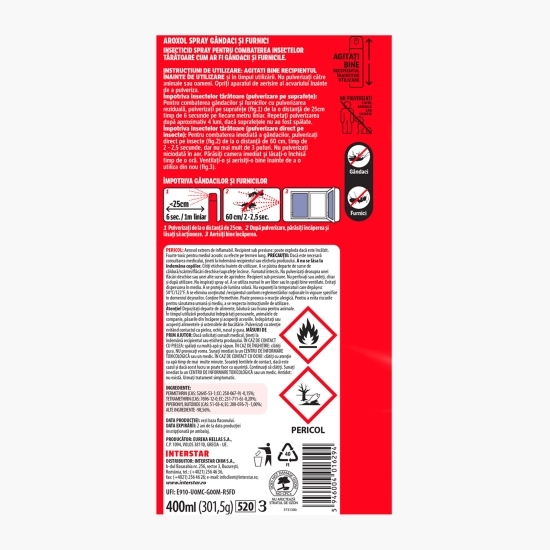 Spray împotriva gândacilor și furnicilor 400ml