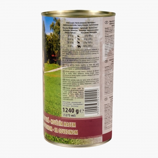 Hrană umedă integrală pentru câini adulți, 1240g, cu carne de vită