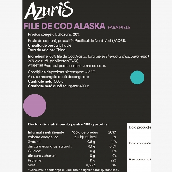 File de cod Alaska 500g