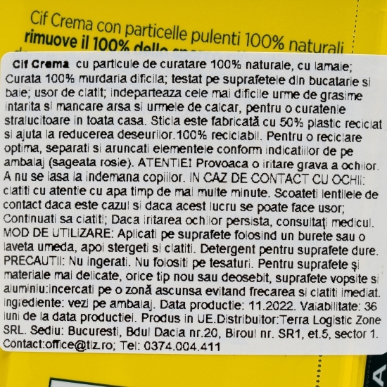 Cremă de curățat universală, lămâie 0.75l