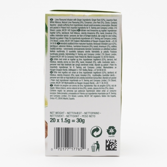 Ceai de ghimbir și lime 20 plicuri