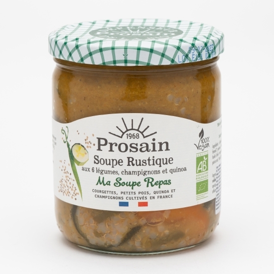 Supă rustică eco cu 6 legume, ciuperci și quinoa 420g