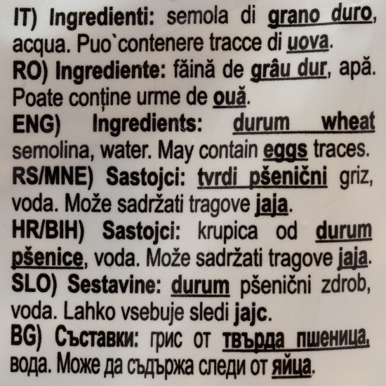 Paste Fusilli grâu dur 3 minute 500g