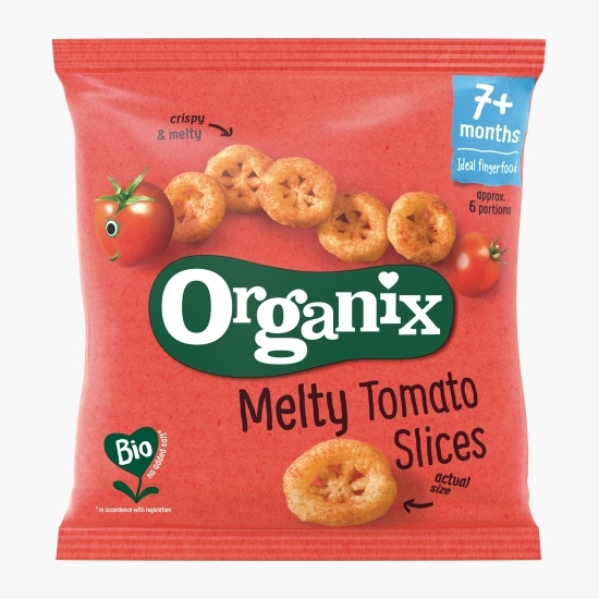 Snack ecologic din porumb cu roșii și morcovi 20g, 7+ luni