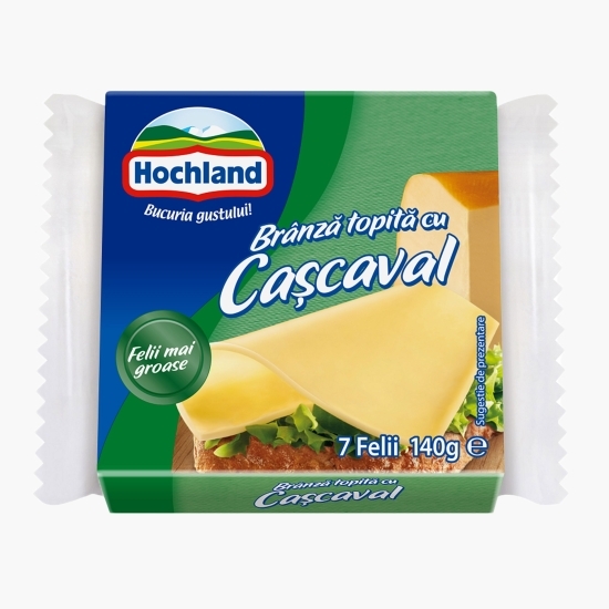 Brânză topită felii cu cașcaval 140g