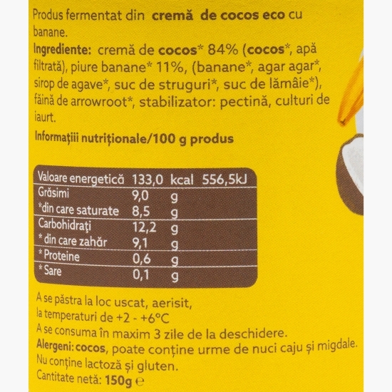 Produs fermentat Joyurt din cocos cu banane eco 150g