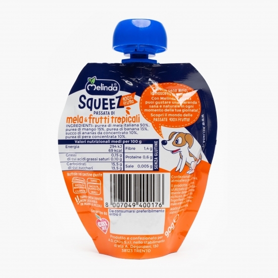 Squeez piure de mere și fructe tropicale 90g