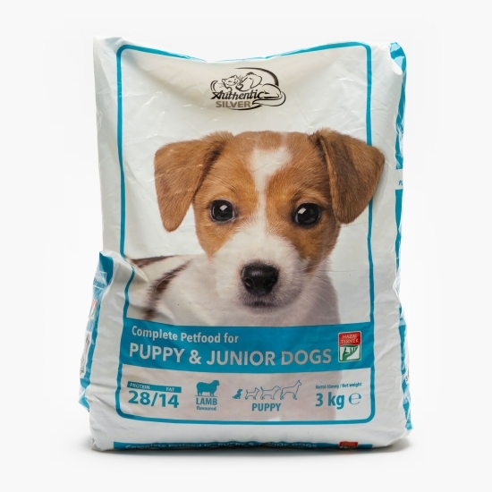 Hrană uscată pentru câini, 3kg, puppy & Junior cu miel