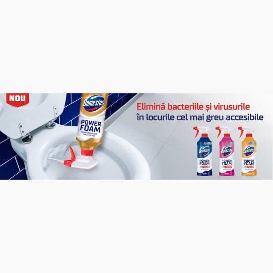 Spray spumă de curățare toaletă și baie Power Foam Lămâie 0.435l