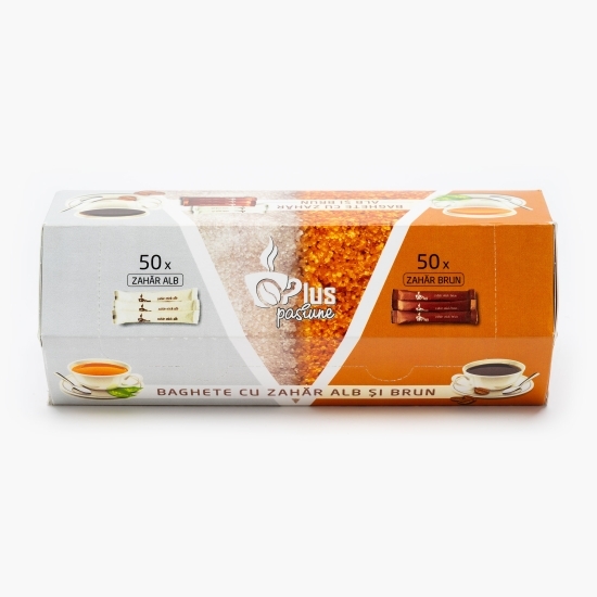 Zahăr alb și brun plicuri 100x5g