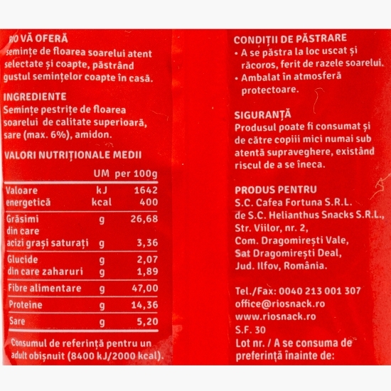 Semințe floarea-soarelui pestrițe cu sare 40g