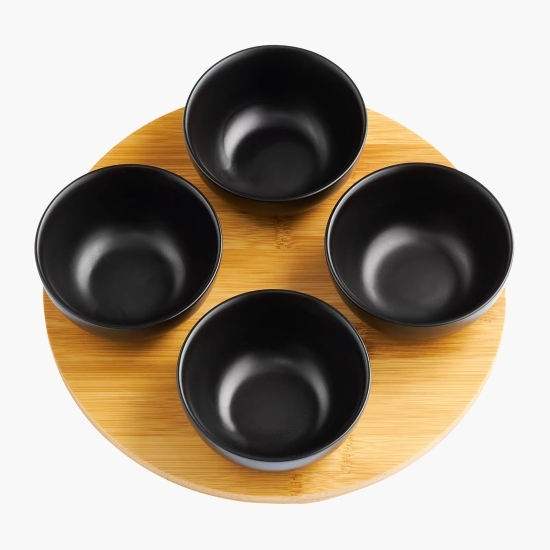 Set boluri negre din porțelan, 5 piese