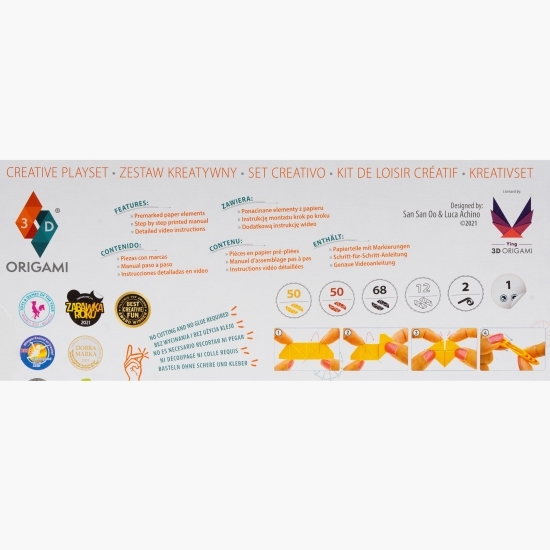 Kit Origami 3D - Buburuze, 8+ ani