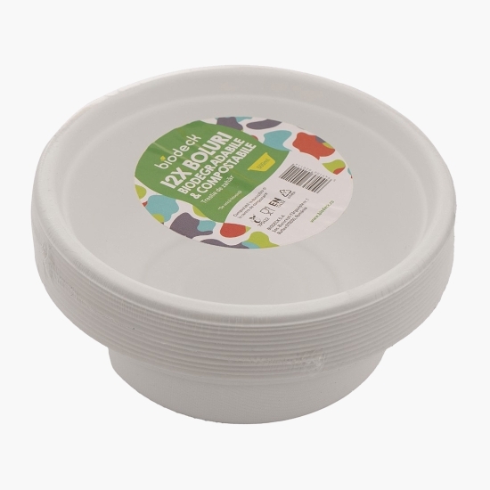 Boluri din trestie albe 500ml 12 buc