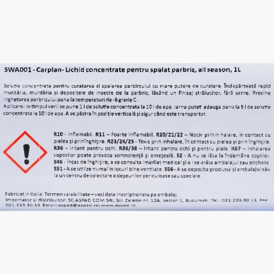 Soluție concentrată pentru spălat parbrizul vară/iarnă 1l